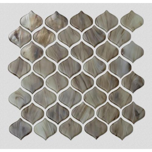 Azulejos de mosaico de vidrio marrón tostado para sala de estar
