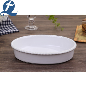 Groothandel White Wave Lace Keramische Bakken Servies Set