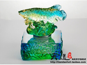 Feng shui Golden Fish Crafts/ colored glaze/Liuli Factory outlets