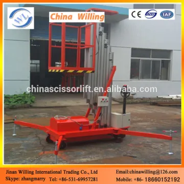 Aerial window cleaning lift hydraulic cylinder telescopic lift