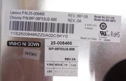 Us Layout Black Computer Keyboard Replacement For Lenovo 20027