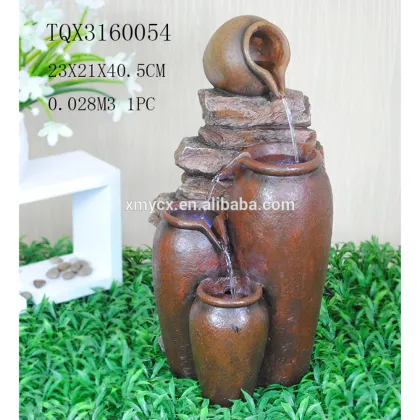 Resin garden clay pot artificial water fountain