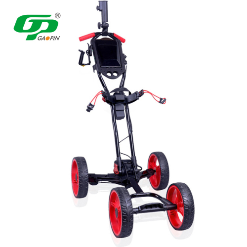 Electrical One-Key Folding Four Wheel Golf Push Cart