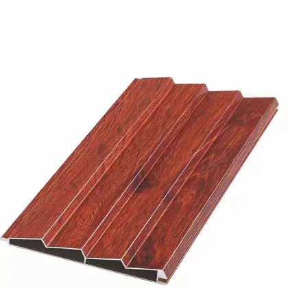 Wood grain treated aluminum extruded shutters