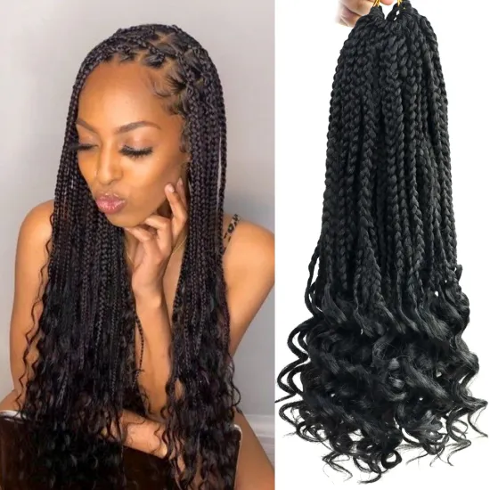22 inch 90g 22 stands Senegalese Twist Curly Ends Crochet Braiding Hair Extensions Synthetic Box Braids Senegalese Twist