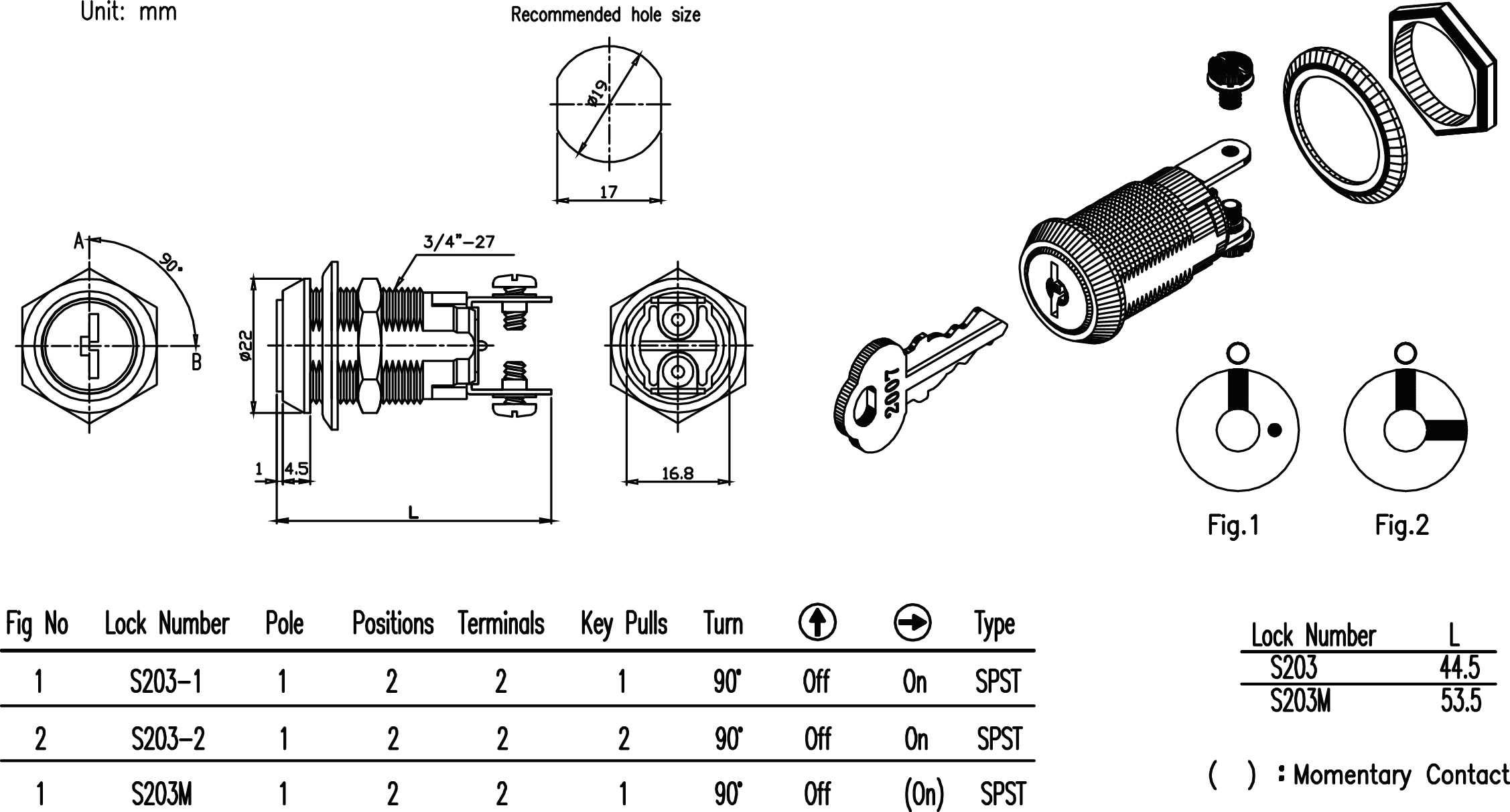 Key Lock Electrical Switches