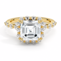 Asscher Cut Lab Diamond နှင့်အတူ 18k ရွှေလက်စွပ်