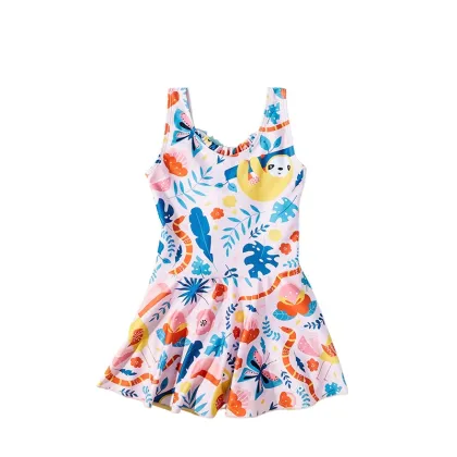 Girls' One-Piece Swimsuit: New Children's Hot Spring Bathing Suit