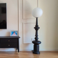 Wabi-Sabi Black Resin Standing Lamp For Living Room