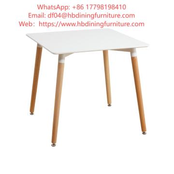 Dining Furniture Wood Legs Coffee Table Modern Luxury Restaurant Furniture Medium Density Fiberboard Top Dining Table
