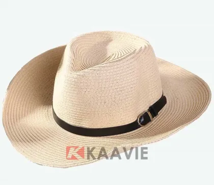 desert beach male mexican straw cowboy hat with leather belt