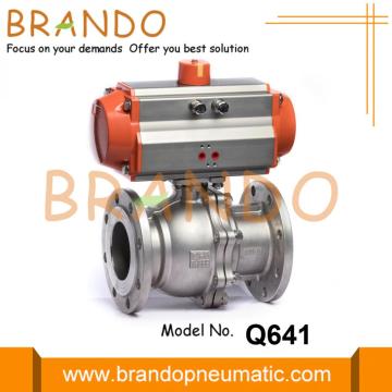 4'' Flanged Stainless Steel Pneumatic Actuated Ball Valve