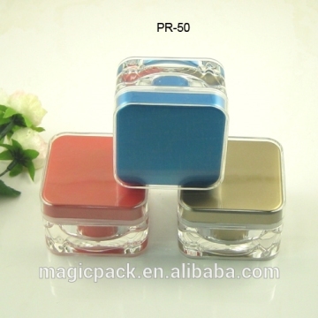 square acrylic container for cosmetic packaging