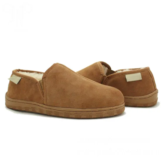 Fashion men sheepskin ankle winter slippers for sale