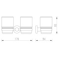 Doppelter runder Zahnbürstenhalter mit Glasbecher