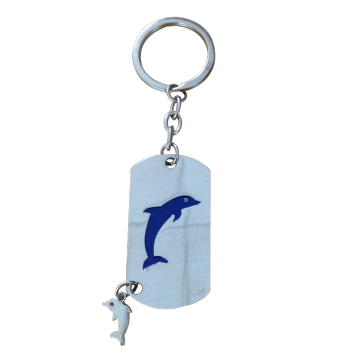 Custom Nickel Zinc Alloy Dog Tag Keychain
