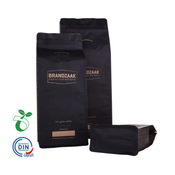 Bolsas de granos de café con fondo plano