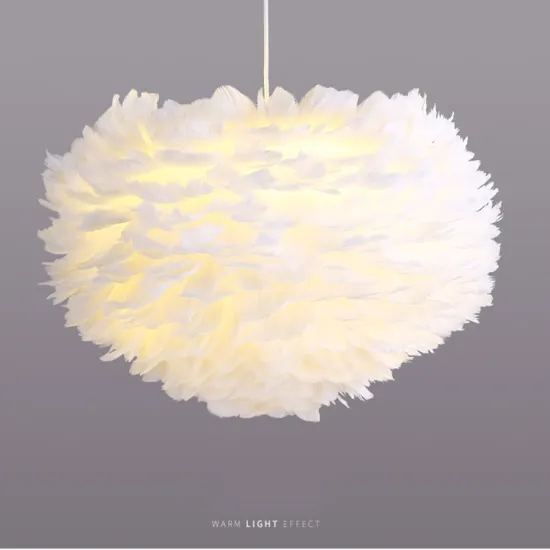 Romantic Feather Light Creative Pendant Lamp - Perfect for Nordic-Style Children's and Daughter's Rooms