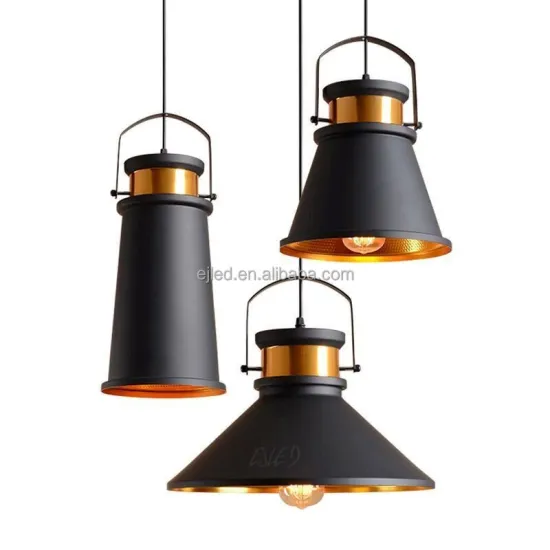 Industrial Nautical Black Metal Ceiling Light Fixture - Vintage Barn Style - Model Mk0066