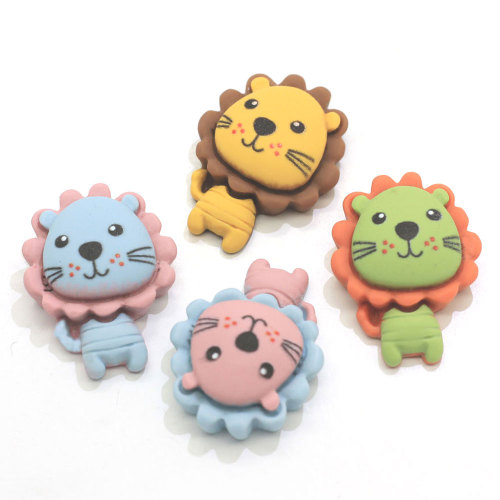 Multi color Lion Flat Back shaped Resin Cabochon Kids Toy DIY Craftwork Beads Spacer Room Desk Decoration Spacer