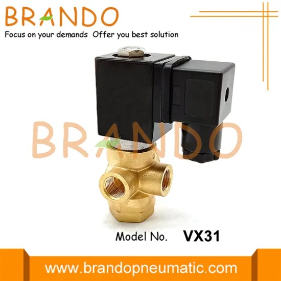 VX31 3 Way Brass Solenoid Valve 1/4'' 1/8''