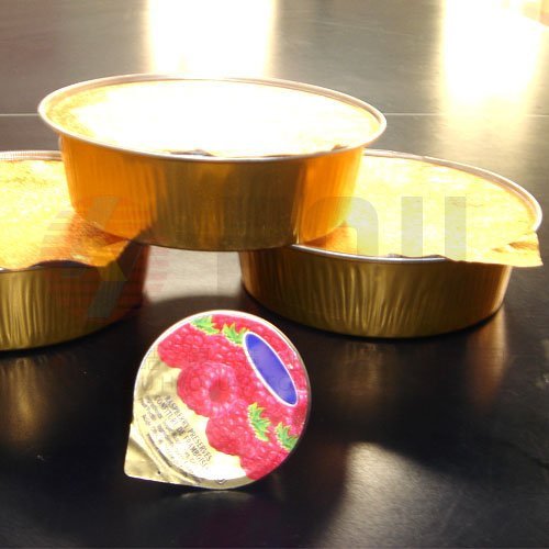 disposable foil container and lid for airline food packing