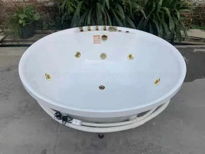 Modern Round Massage Bathtub with Bubble Bath Fizzies and 5 Faucet Accessories for Luxurious Bathroom