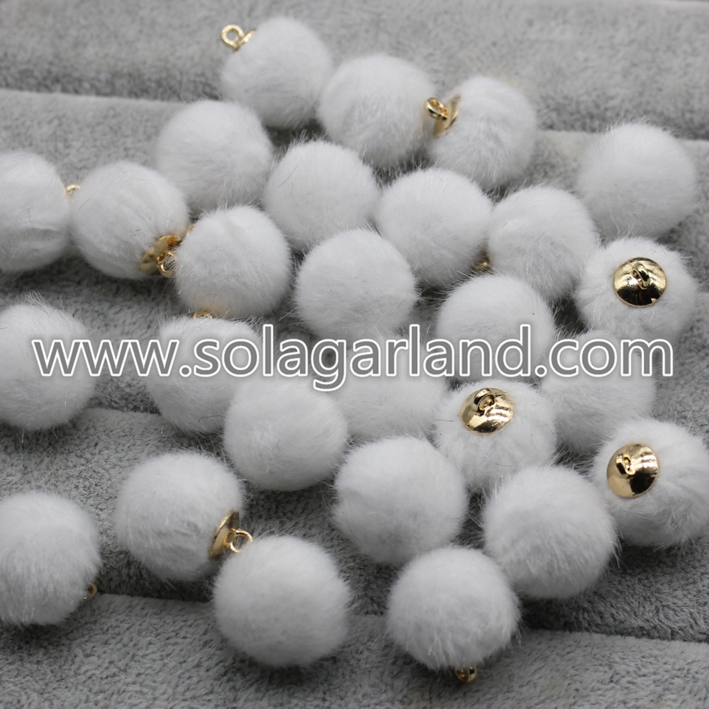 Mink Fur Ball Pompom Pom Ball Charm Pendants