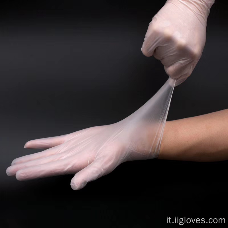 Protezione da lavoro usa elastico guanti elastici guanti in PVC morbido