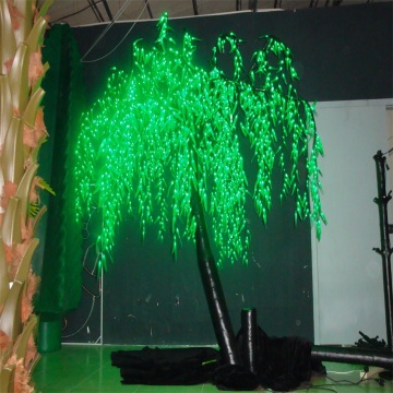 Illuminazione promozionale di salice a led artificiale verde esterno