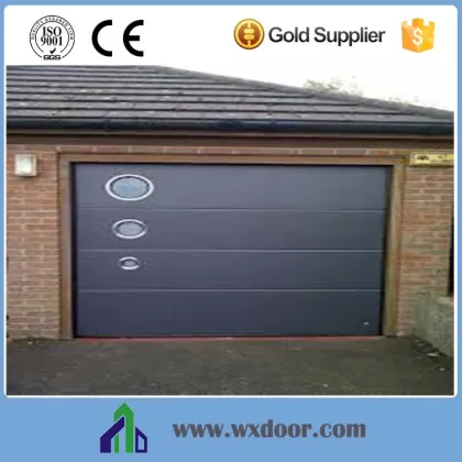 Aluminum Garage Door Panel With Round Windows