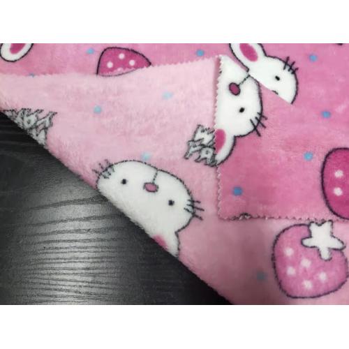 100% Polyester Flannel with Cartoon Printing Fabric