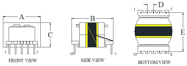 Pot Mode Series High Frequency Transformer for SMPS All RoHS Approved Provide OEM/ODM