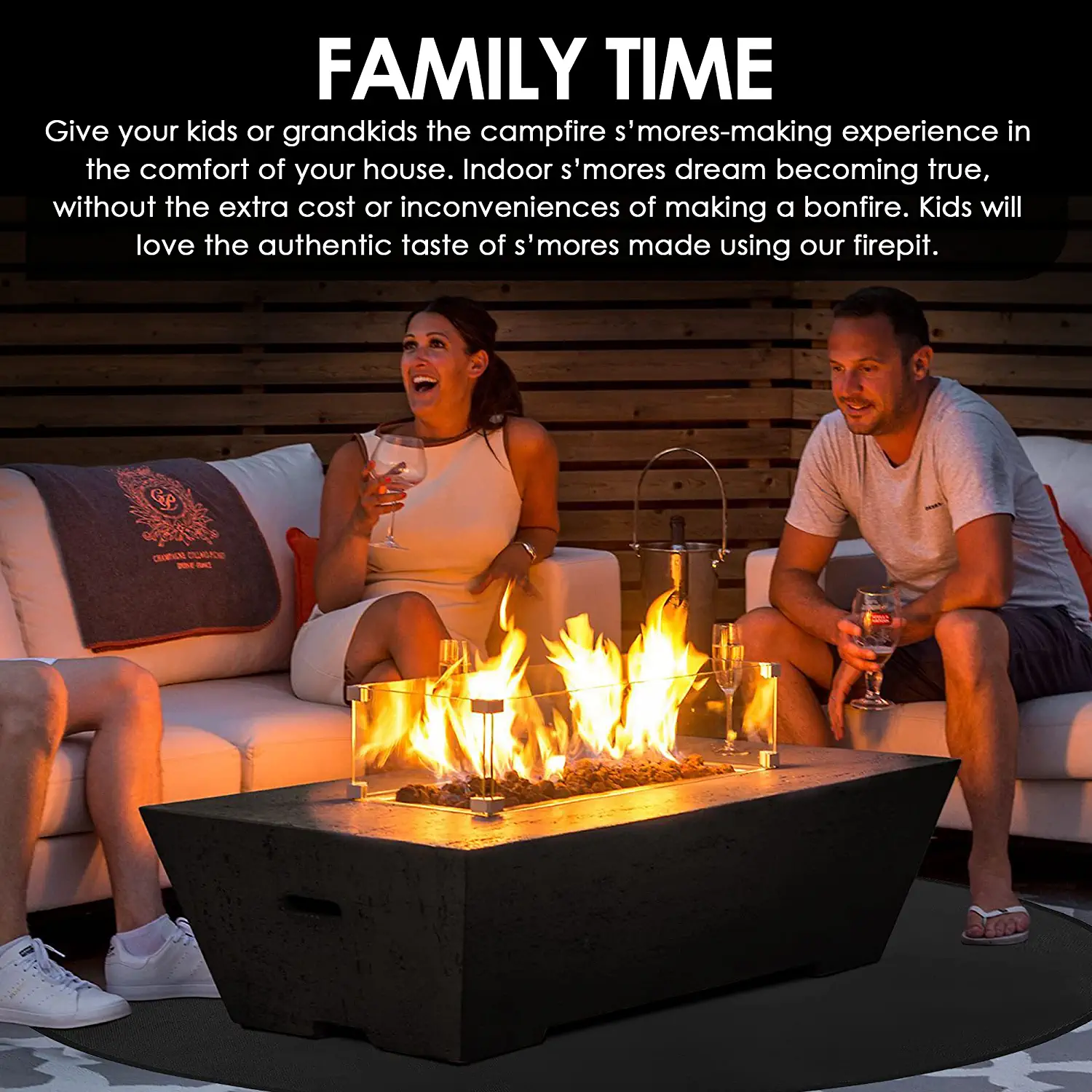 Huicai Outdoor Picnic Fire Mats Fire Pit Camping BBQ Fire Stove Mats Mats de sol en fibre de verre sous Grill Protective Deck