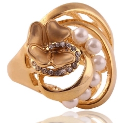 18K Gold pearl ring