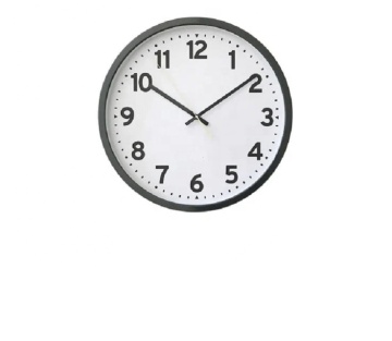Horloge murale ronde gris au charbon de bois - horloge de cuisine promotionnelle
