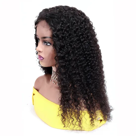 Double Weft Pre Plucked Human Indian Raw Hair Glueless Wigs HD 13*6 Swiss Lace Tangle Free Kinky Curly Full Lace Human Hair Wig