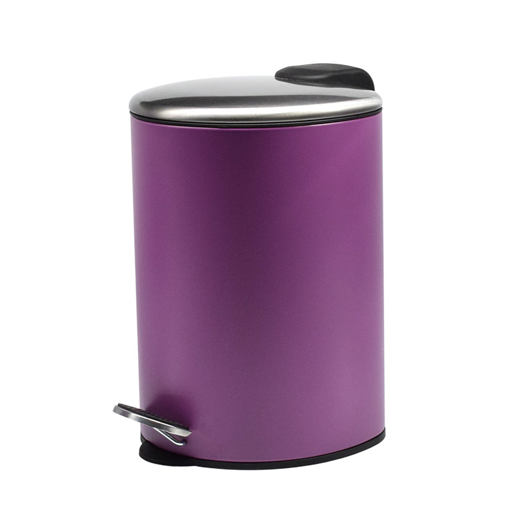 purple trash can