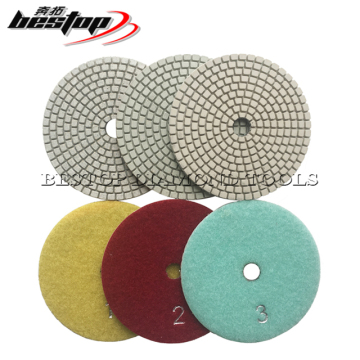 3-Step Granite and Marble Diamond Polishing Pads 4 Inch