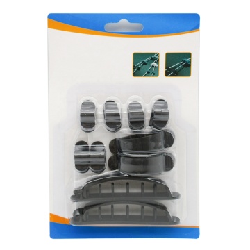 10pcs Self-Adhesive Silicone Adjustable Black Cable Wire Clip Organizer