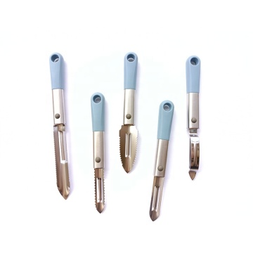 قشر الفواكه والخضروات الفولاذ المقاوم للصدأ المريح - تصميم جديد 5pcs
