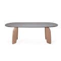 Hot sale natural wood glass table