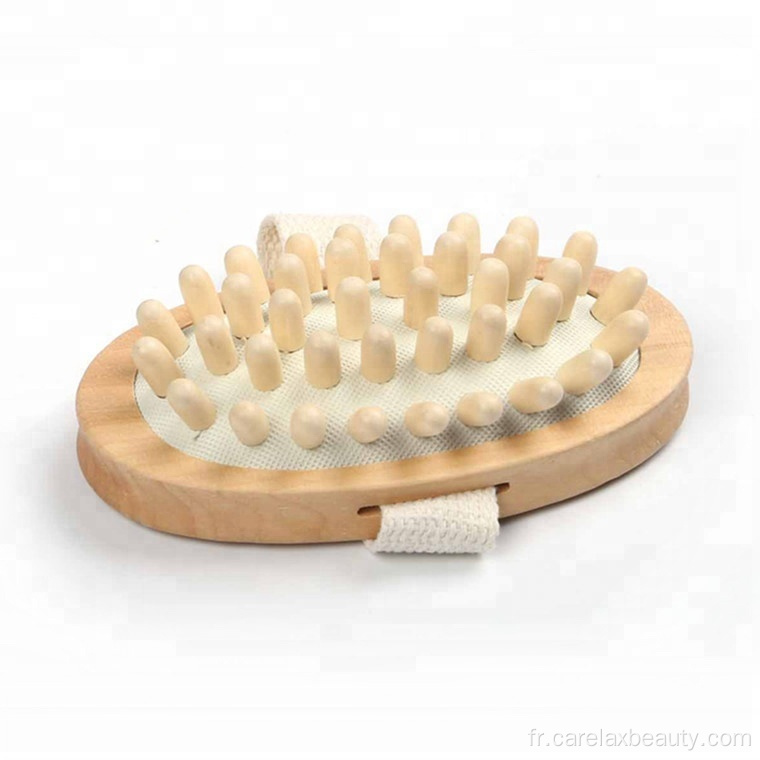 brosse de massage corporelle en bois naturel