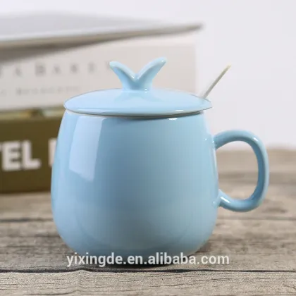 customized glaze ceramics coffee tea cup with spoon