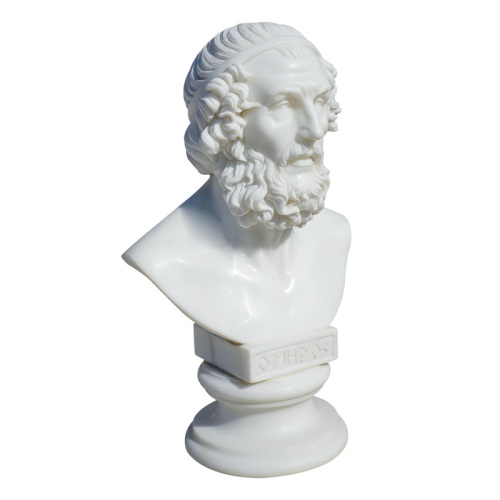 Greek Marble Bust with Ancient Script Handmade Museum