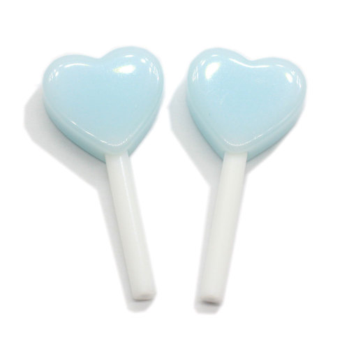 New Light Color Mini Heart Candy Lollipop Shaped Flatback Resins Cabochon DIY Toy Items For kids Handmade Charms