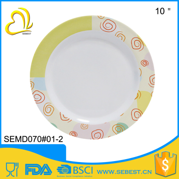 FDA certification cheap melamine round dinner plastic under plates