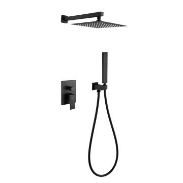 Black High Quality Wall Mounted Square Shower Faucet Mixer