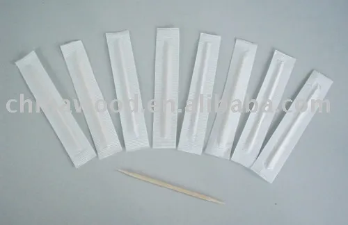 Four side sealed toothpick with plastic inside