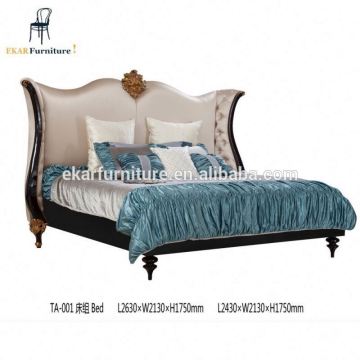 Classic Luxury French Style Bedroom Furniture Wooden Bed